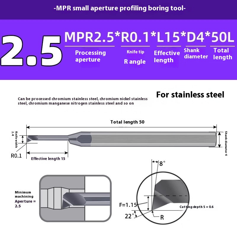 1129-CNC Small Bore Boring Tools MPR Copy Boring Turning Tools for Stainless Steel, Copper and Aluminum Lathe Micro Small Boring Tools Shandong Denso Pricision Tools Co.,Ltd.